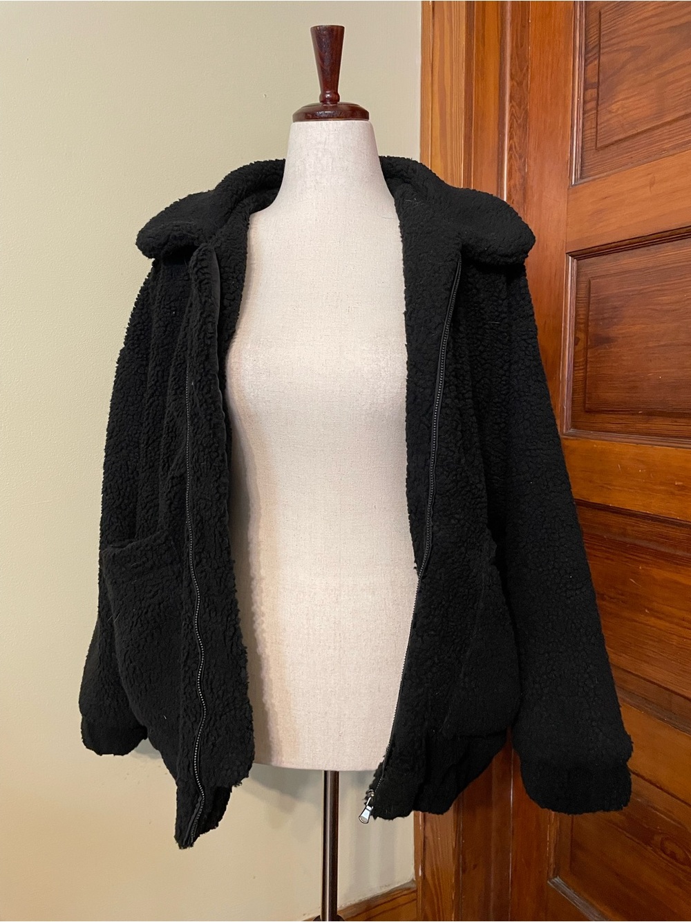 I.AM.GIA Black Teddy Sherpa Zip Jacket